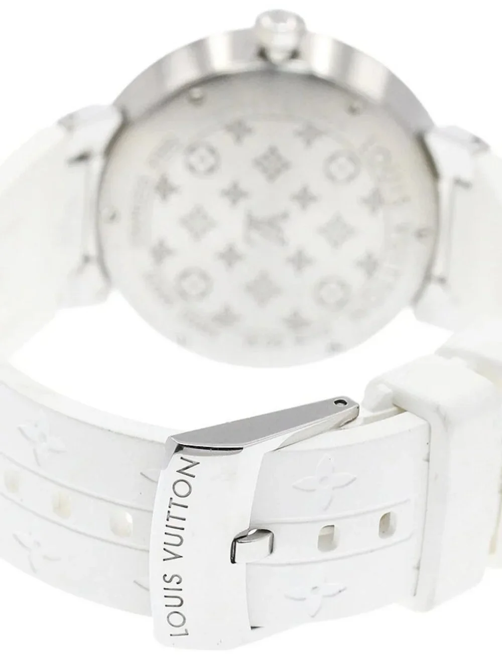 LOUIS VUITTON Tambour Slim MM Q13MJ 8P diamond Silver Dial Quartz Ladies_970655